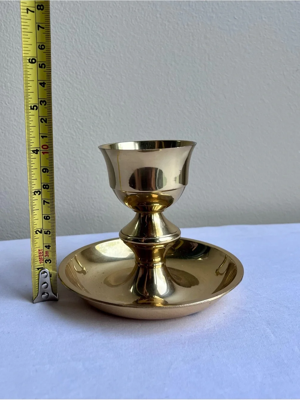 Vintage Brass Chamberstick Candle Holder - Gold